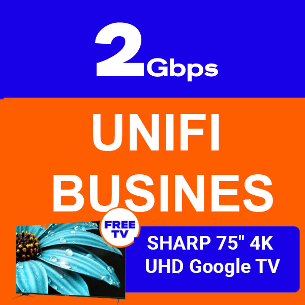 Unifi Business Broadband Plan – 1Gbps Business/SME/Shop/NGO + FREE TV 75"