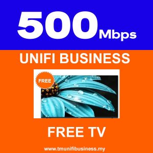 Unifi Business Broadband Plan – 500Mbps Business/SME/Shop/NGO with Free TV